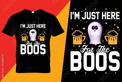 I'm Just Here For The Boos Halloween Women Ghost Cute Funny T-Shirt