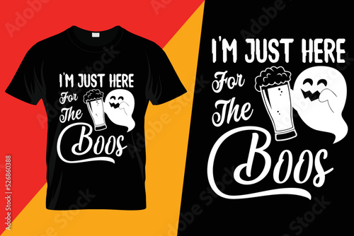 I'm Just Here For The Boos Halloween Women Ghost Cute Funny T-Shirt
