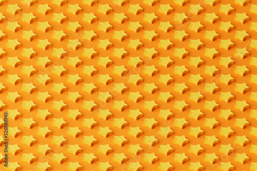 pattern of yellow stars on orange background for use in graphic material.