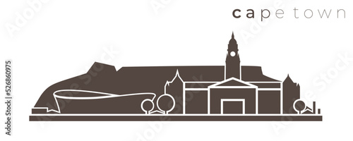 Cape Town Simple Monochrome Stylish Skyline