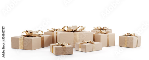 parcel packages or brown co...