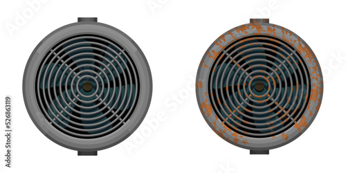 Isolated fan on white background