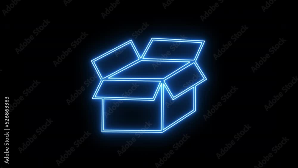 4K Glowing Colorful Neon Line Carton Cardboard Box Icon Isolated on Black background. Box, package, parcel sign. Delivery and packaging. 4K Video motion graphic animation. shipping delivery open cargo 4K Glowing Colorful Neon Line Carton Cardboard Box Icon Isolated on Black background. Box, package, parcel sign. Delivery and packaging. 4K Video motion graphic animation. shipping delivery open cargo