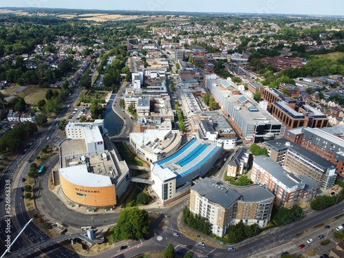 Gorgeous Aerial View of Hemel Hempstead England UK Town of England