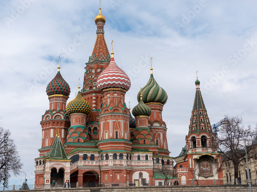 St Basils cathedral winter on Red Square in Moscow
