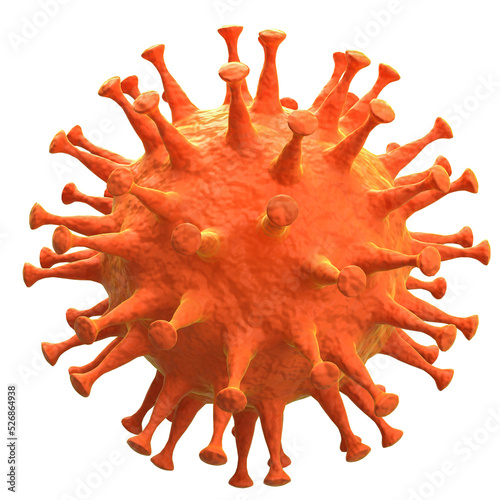 Foto 3D render: Corona Virus model isolated on transparent background