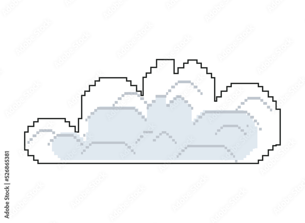 cloud sky pixel art style Stock Vector | Adobe Stock