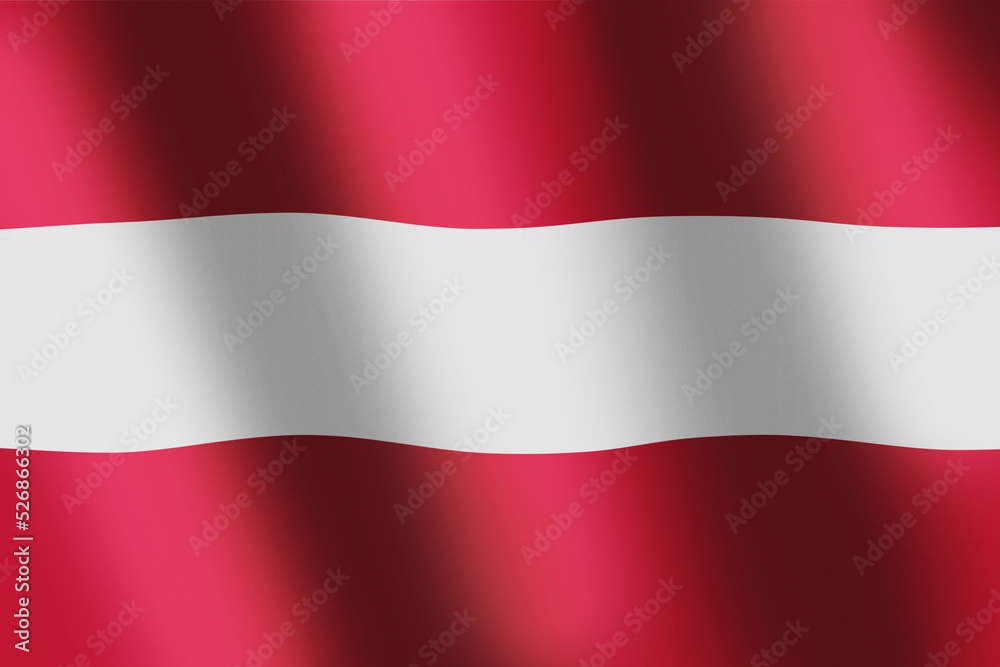 Austria national flag. Austrian red flag with smooth wind wave for banner or background. National Symbol. Waves ripples on flag Austria national flag. Austrian red flag with smooth wind wave for banner or background. National Symbol. Waves ripples on flag