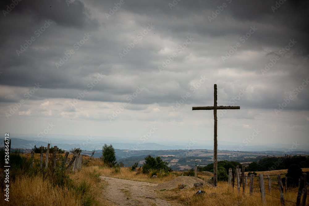 Plateau de l'Aubrac à la fin de l'été - Aveyron France