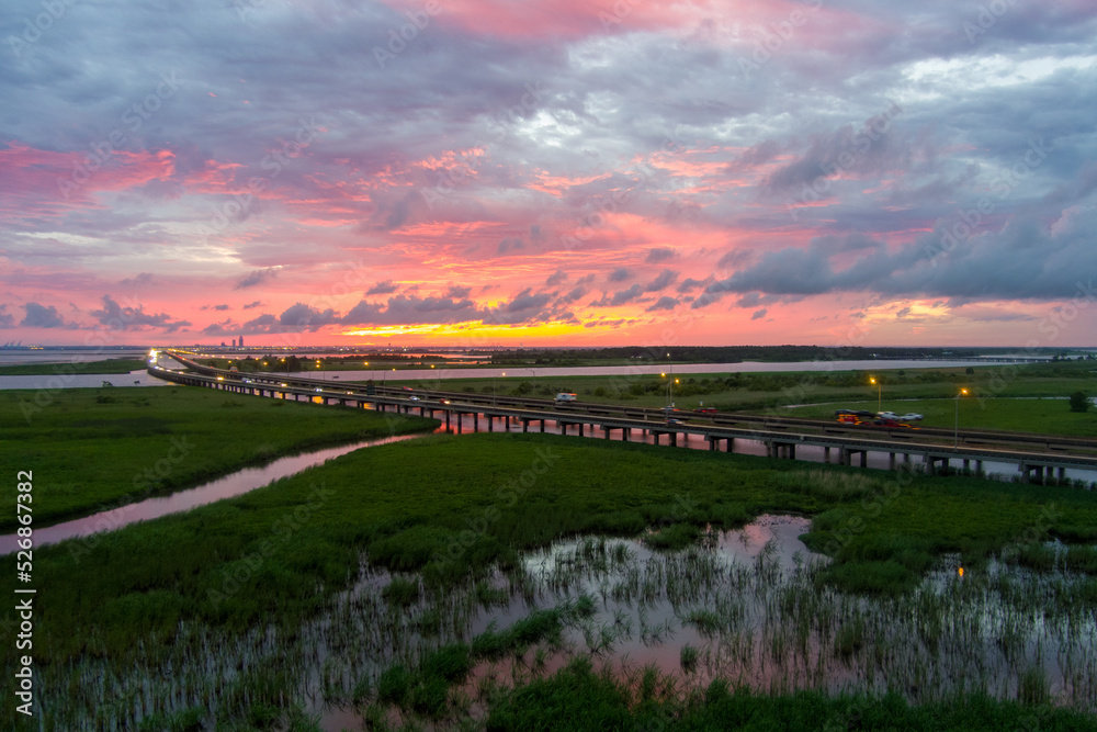 Mobile Bay, Alabama at sunset