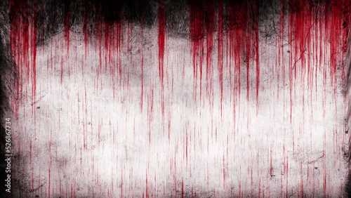 Cinemagraph of bloody grungy wall with running blood
