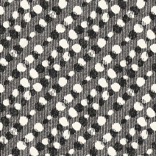 Monochrome Grain Stroke Textured Irregularly Dotted Pattern