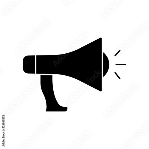 Megaphone icon. icon related to sound, notification. Glyph icon style, solid. Simple design editable