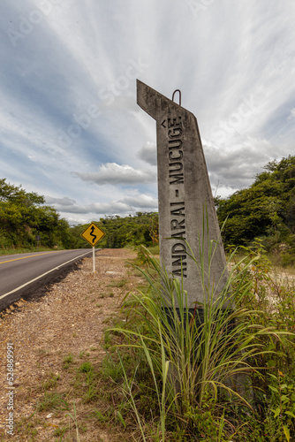 access road to the city of Andarai, State of Bahia, Brazil photo