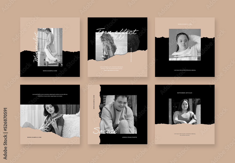 Ripped and Torn Paper Effect Mobile Layouts Stock Template | Adobe Stock