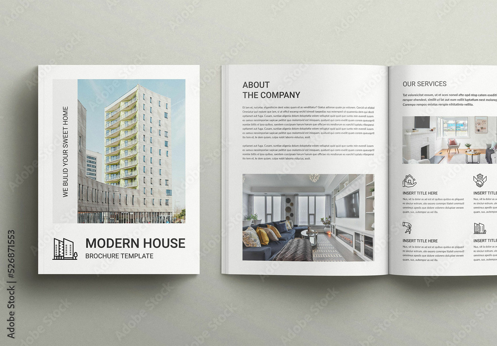 Real Estate Brochure Layout Stock Template | Adobe Stock