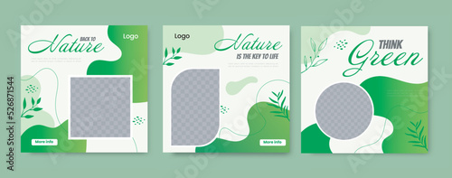 Social media post template with save the Earth