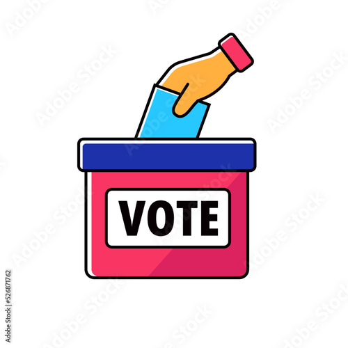 Election icon with linear color style on isolated background