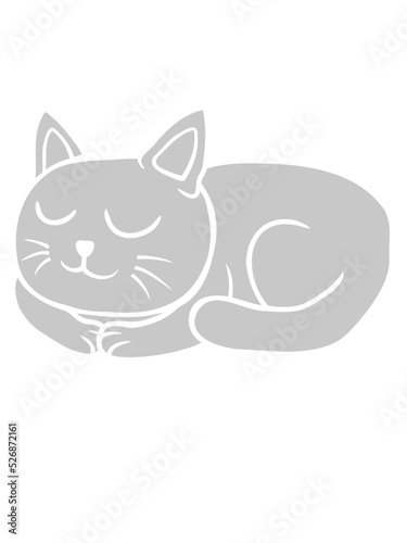 Katze schlafend liegend Comic 