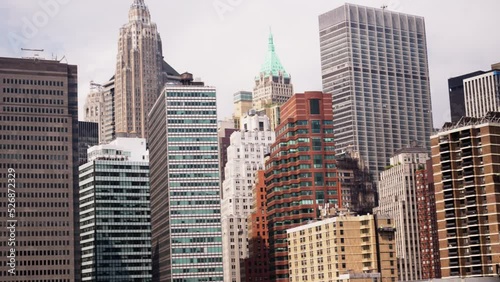 Wallpaper Mural Close-up of Manhattan Skyscrapers From Brooklyn Bridge. Cityscape of New York Torontodigital.ca
