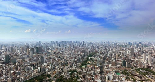 高層ビルの上から見える大阪の街並み photo