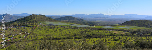 Field of solar panels in the hills near Talca, Maule, Chile 