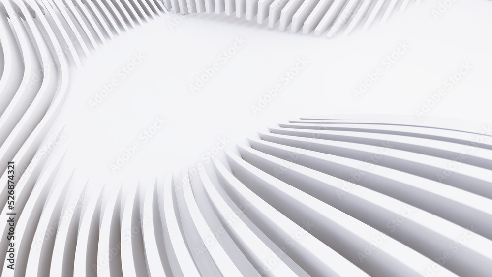 Fototapeta premium Abstract Curved Shapes. White Circular Background.