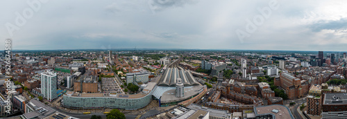 Panoramic aerial view over Manchester and Piccadilly station - travel photography