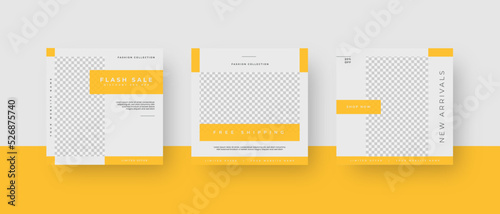Yellow modern minimalist geometric corporate business fashion collection sale social media post banner ads template