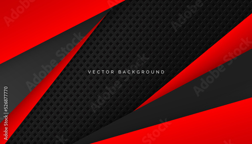 Abstract modern black and red overlap background