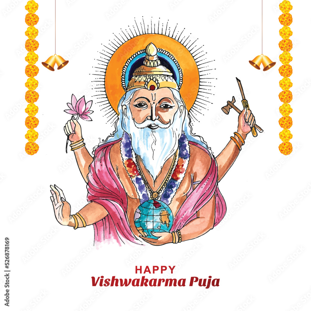 Hindu god vishwakarma an architect and divine engineer of universe ...