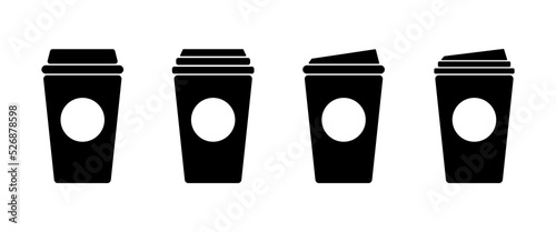coffee cup icon vector illustration. Black coffe cup style - stock vector.