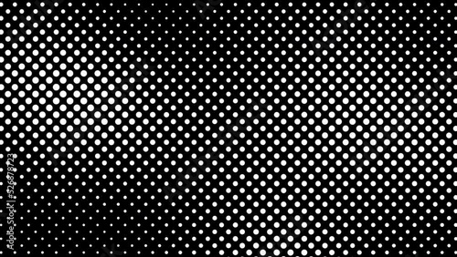 Abstract animated black and white gradient halftone dotted background. Monochrome pop cartoon comic motion pattern. Retro, Vintage Style.  Seamless loop. 4k