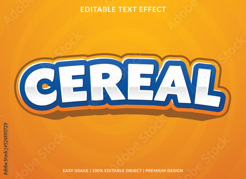 cereal editable text effect template with abstract style use for business logo and brand