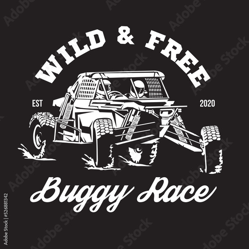 Buggy Extreme Sport vector illustration in vintage style, good for tshirt design, team and racing club logo 