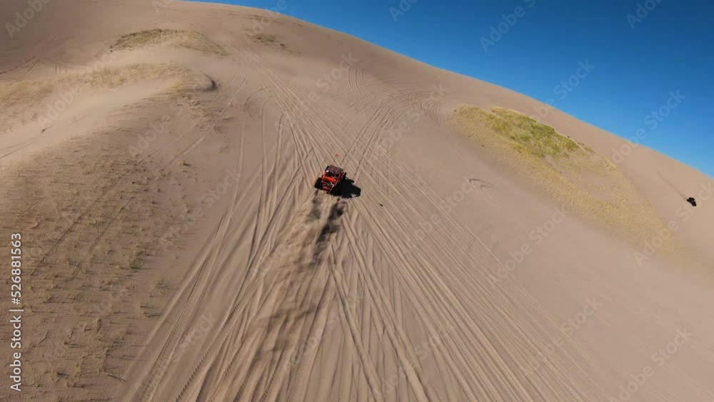 UTV and Dune Buggy Driving in the Desert Sand Dunes
