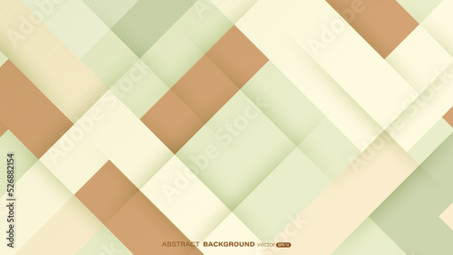 Geometric abstract background. Dynamic color shape with lines stripe and shadow on green background