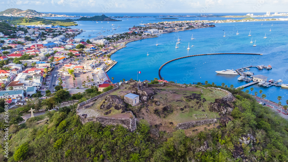 Aerial Photos of St Martin / Sint Maarten / SXM - obrazy, fototapety, plakaty 