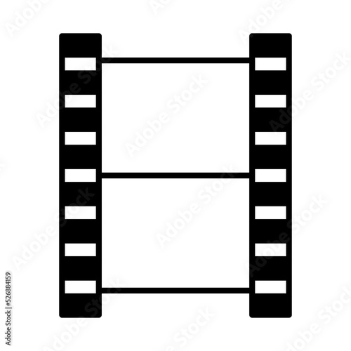 Black film in vintage style. Edge frame. Vector illustration. stock image.