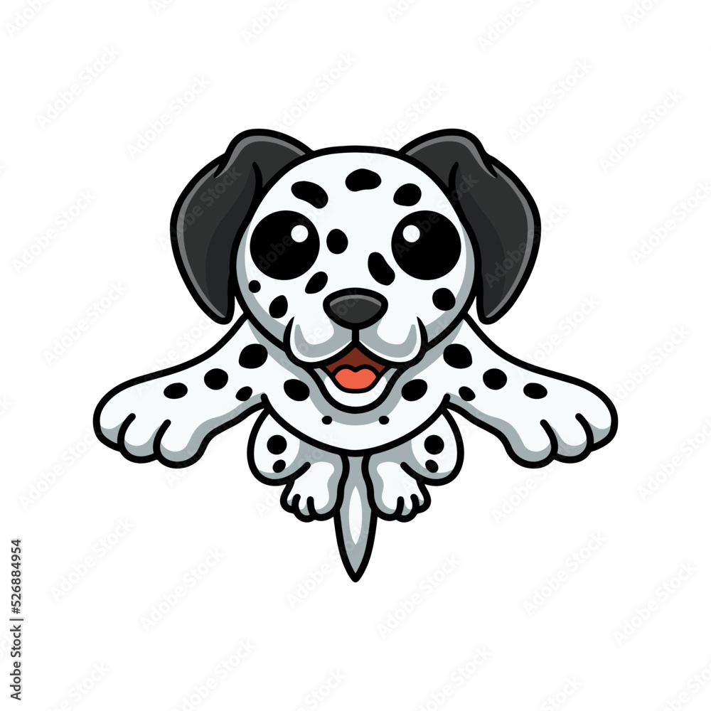 Cute dalmatian dog cartoon jumping Cute dalmatian dog cartoon jumping