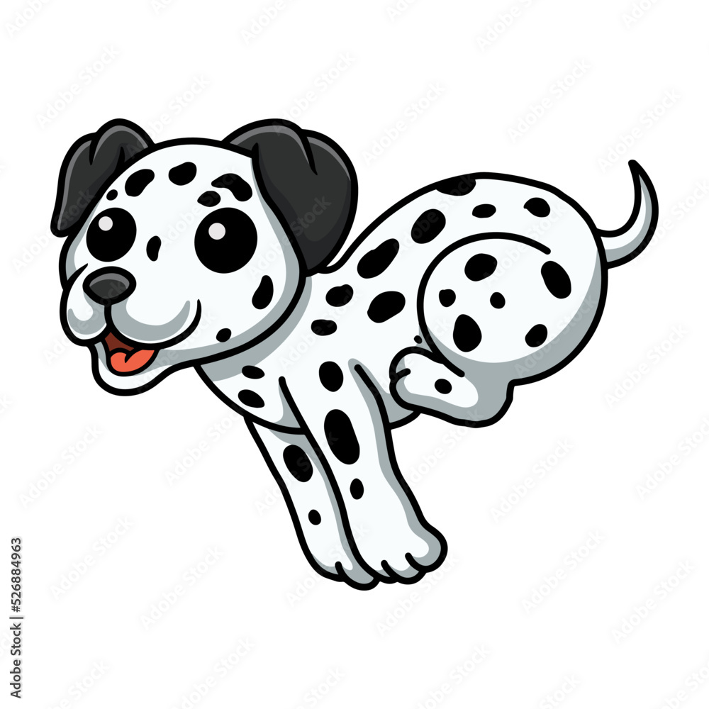 Cute dalmatian dog cartoon running Cute dalmatian dog cartoon running
