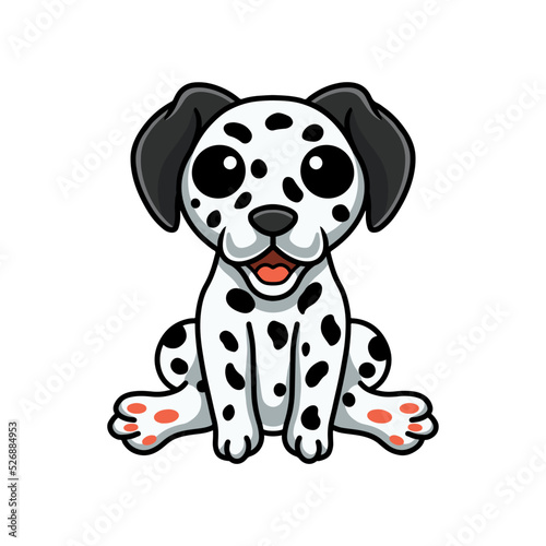 Cute dalmatian dog cartoon sitting