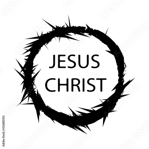 Black wreath jesus christ. Vector illustration. stock image.