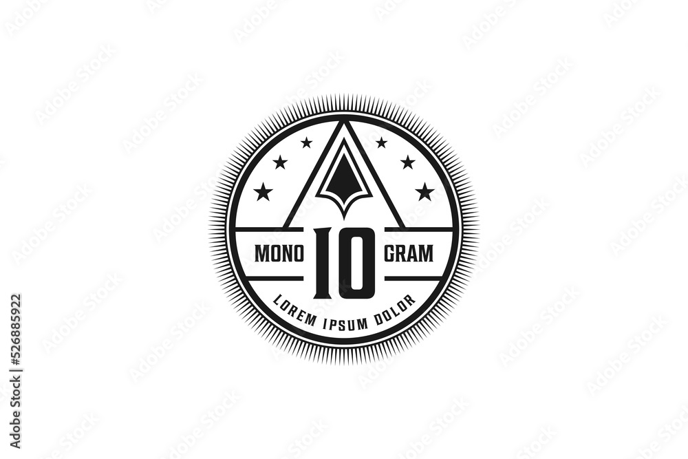 Fototapeta premium Vintage logo eblem badge rounded shape certificate label