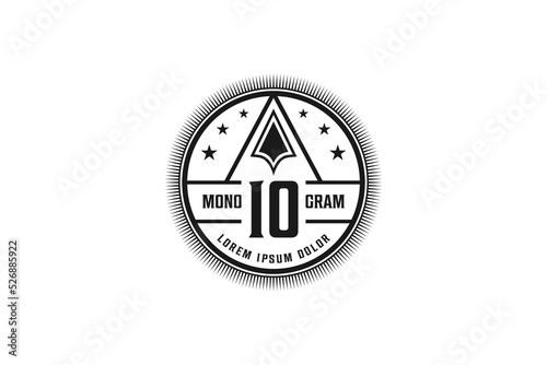 Vintage logo eblem badge rounded shape certificate label