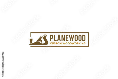 Capenter wood work logo design wood plane timber workshop icon symbol
