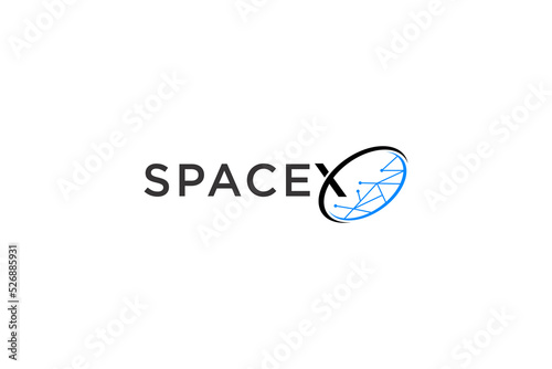 Space X initial icon symbol logo design modern technology exploration space science company