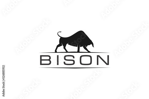 Buffalo bison logo silhouette ranch cattle farm symbol animal cow angus  icon sillustration