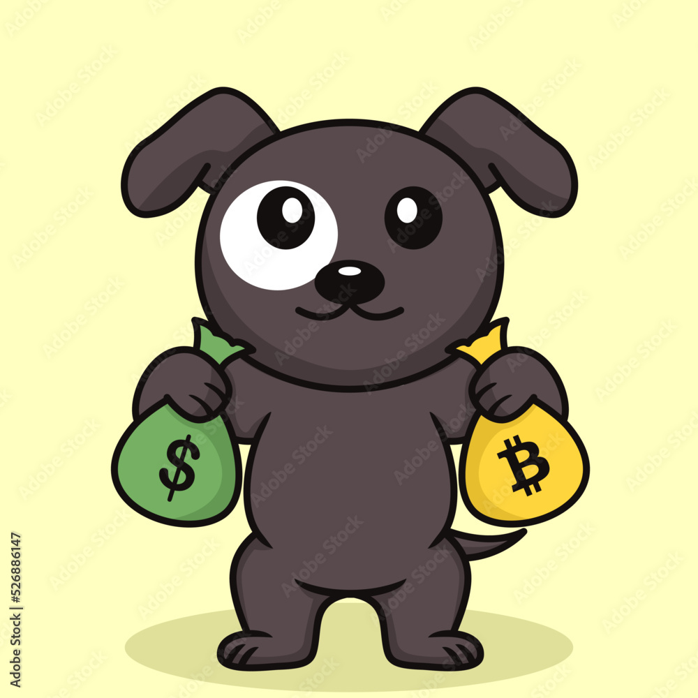 Vector illustration of premium cute dog doing weightlifting Vector illustration of premium cute dog doing weightlifting