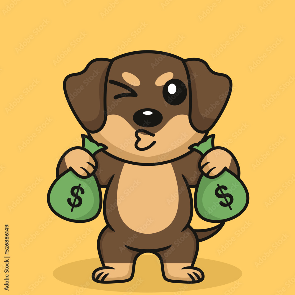 Vector illustration of premium cute dog doing weightlifting Vector illustration of premium cute dog doing weightlifting